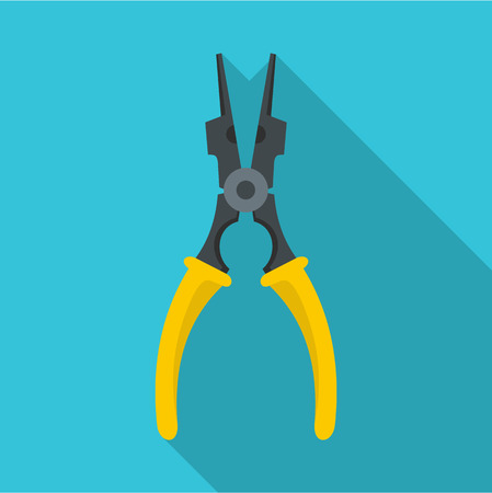 Construction pliers icon. Flat illustration of construction pliers vector icon for webのイラスト素材