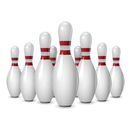 Bowling icon. Realistic illustration of bowling competition vector icon for webのイラスト素材