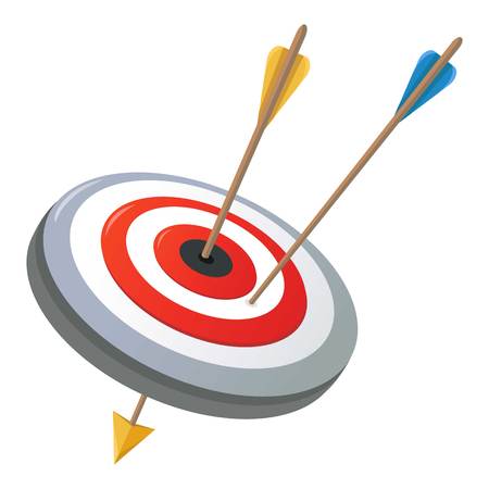 Target icon. Cartoon illustration of target vector icon for webのイラスト素材