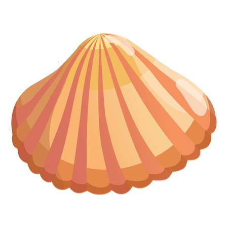 Aquatic shell icon. Cartoon illustration of aquatic shell vector icon for webのイラスト素材