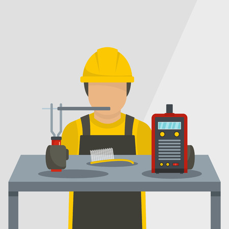 Worker icon. Flat illustration of worker vector icon for webのイラスト素材