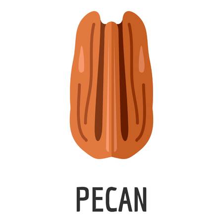 Pecan icon. Flat illustration of pecan vector icon for webのイラスト素材