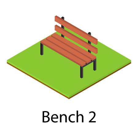 Bench icon. Isometric illustration of bench vector icon for webのイラスト素材