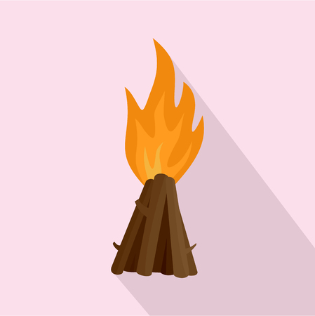 Tepee fire icon. Flat illustration of tepee fire vector icon for web designのイラスト素材