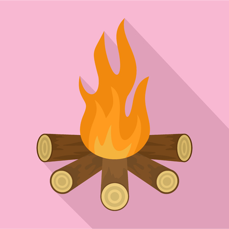 Star camp fire icon. Flat illustration of star camp fire vector icon for web designのイラスト素材
