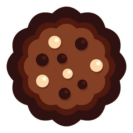 Half chocolate biscuit icon. Flat illustration of half chocolate biscuit vector icon for webのイラスト素材