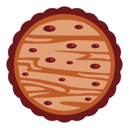 Biscuit with drop icon. Flat illustration of biscuit with drop vector icon for web