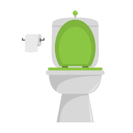 Ceramic toilet icon. Flat illustration of ceramic toilet vector icon for webのイラスト素材