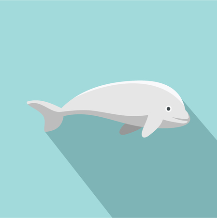 Beluga whale icon. Flat illustration of beluga whale vector icon for web designのイラスト素材