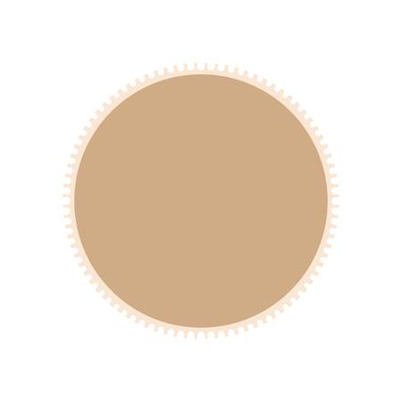 Round postage stamp icon. Flat illustration of round postage stamp vector icon for webのイラスト素材