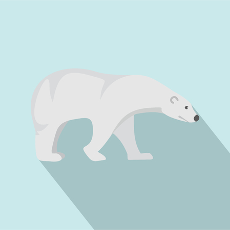 Polar bear icon. Flat illustration of polar bear vector icon for web design.のイラスト素材