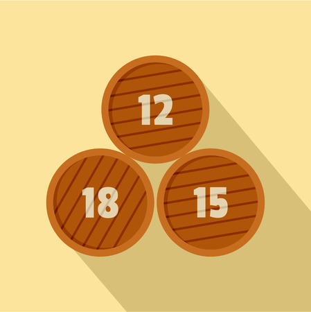Group of wooden barrel icon. Flat illustration of group of wooden barrel vector icon for web designのイラスト素材