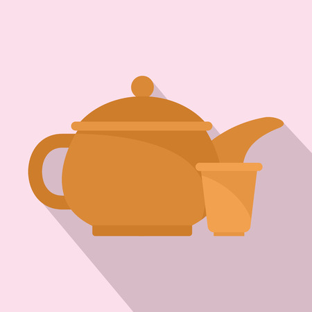 Taiwan tea pot icon. Flat illustration of Taiwan tea pot vector icon for web designのイラスト素材