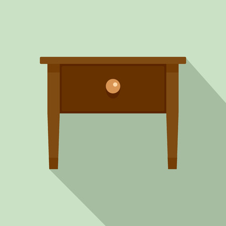 Wood nightstand icon. Flat illustration of wood nightstand vector icon for web designのイラスト素材