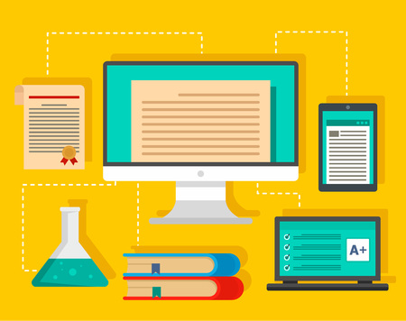 Type of learning background. Flat illustration of type of learning vector background for web designのイラスト素材