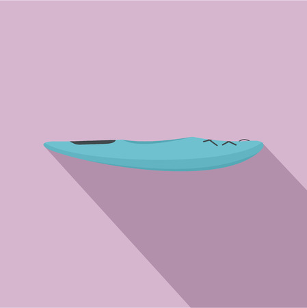 Blue kayak icon. Flat illustration of blue kayak vector icon for web designのイラスト素材