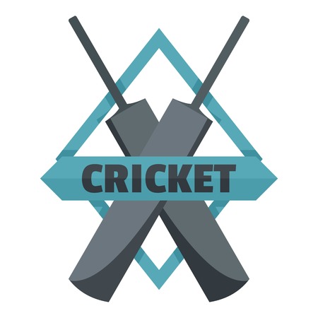 Crossed bats cricket icon. Flat illustration of crossed bats cricket vector icon for web design isolated on white backgroundのイラスト素材