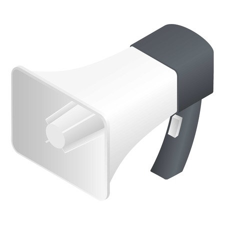 Big hand speaker icon. Isometric of big hand speaker vector icon for web design isolated on white backgroundのイラスト素材