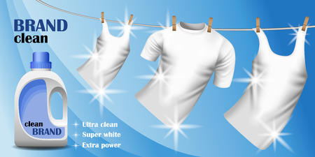 White cleaner brand concept banner. Realistic illustration of white cleaner brand vector concept banner for web designのイラスト素材