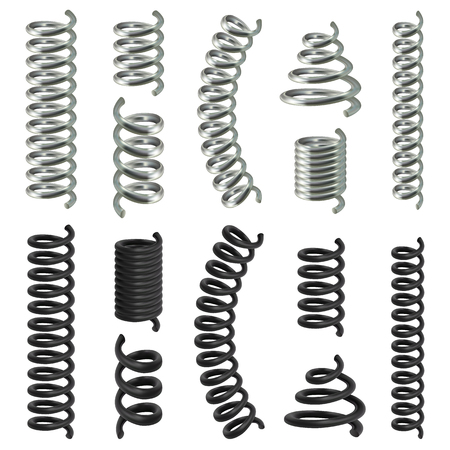 Coil Spring Flexible Cable Mockup Set Realistic Illustration Of 14 Coil Spring Flexible Cable Mockups For Webのイラスト 素材 ストックフォト 写真素材のstock Foto ストックドットフォト