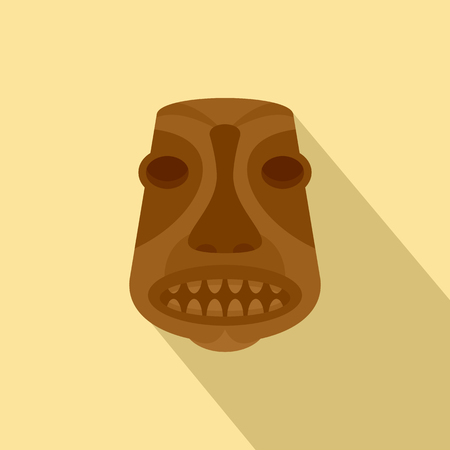 Tiki idol icon. Flat illustration of tiki idol vector icon for web designのイラスト素材