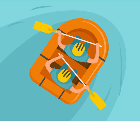Double rafting background. Flat illustration of double rafting vector background for web designのイラスト素材