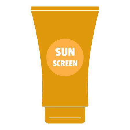 Sun cream screen logo. Flat illustration of sun cream screen vector logo for web designのイラスト素材