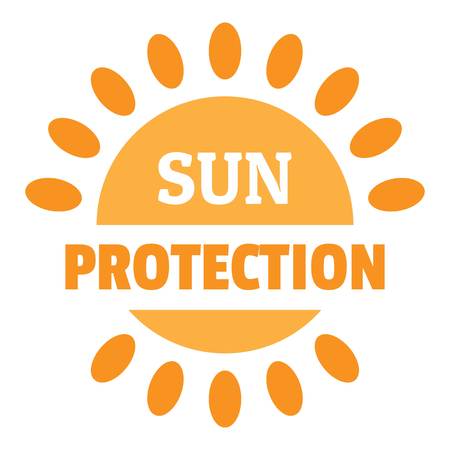 Sun protection logo. Flat illustration of sun protection vector logo for web designのイラスト素材