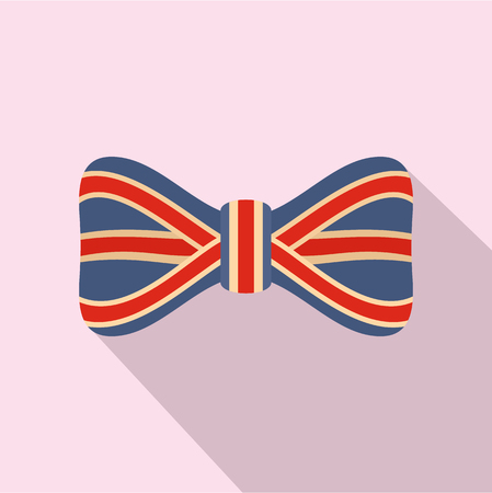Red blue bow tie icon. Flat illustration of red blue bow tie vector icon for web designのイラスト素材