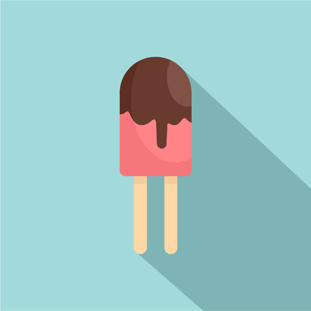 Choco ice cream icon. Flat illustration of choco ice cream vector icon for web designのイラスト素材