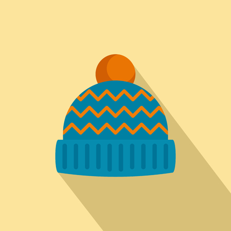 Winter hat icon. Flat illustration of winter hat vector icon for web designのイラスト素材