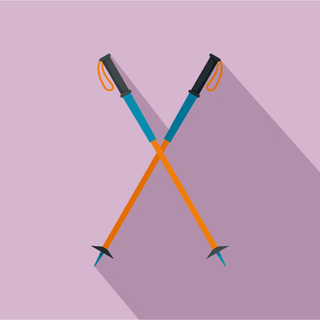 Walking sticks icon. Flat illustration of walking sticks vector icon for web designのイラスト素材