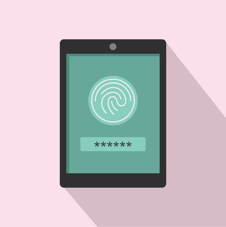 Fingerprint password icon. Flat illustration of fingerprint password vector icon for web designのイラスト素材