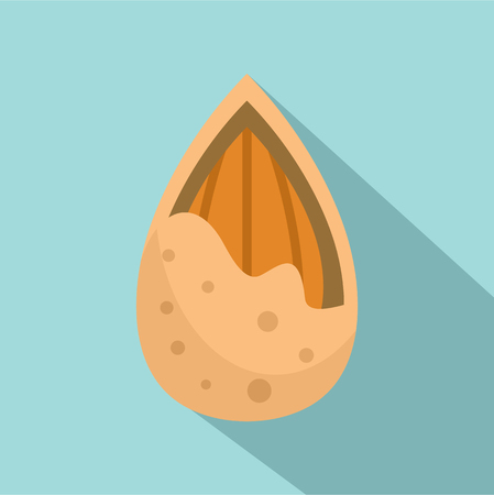 Crack almond icon. Flat illustration of crack almond vector icon for web designのイラスト素材