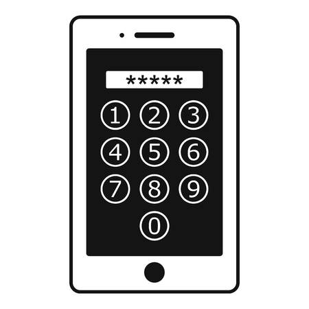 Device lock code icon. Simple illustration of device lock code vector icon for web design isolated on white backgroundのイラスト素材