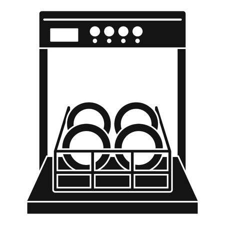Open dishwasher icon. Simple illustration of open dishwasher vector icon for web design isolated on white backgroundのイラスト素材