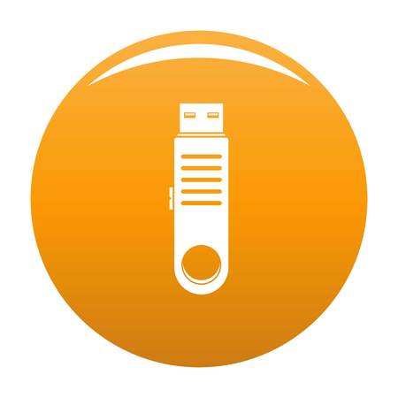 Usb icon. Simple illustration of usb vector icon for any design orangeのイラスト素材