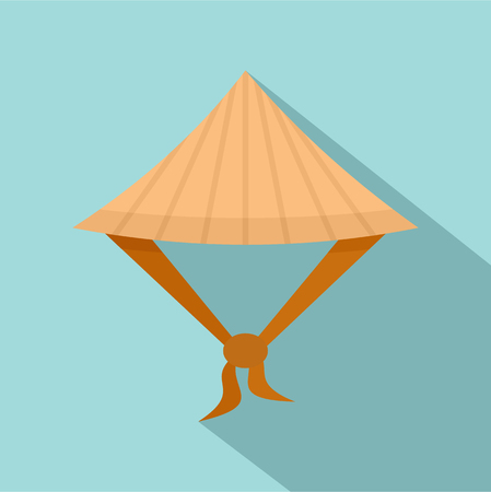 Taiwan conic hat icon. Flat illustration of Taiwan conic hat vector icon for web designのイラスト素材