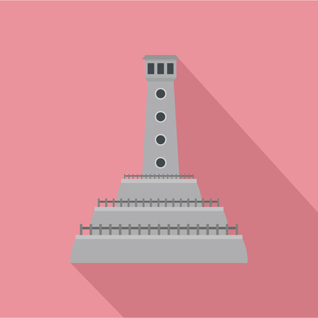 Stone lighthouse icon. Flat illustration of stone lighthouse vector icon for web designのイラスト素材