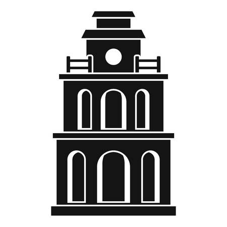 Taiwan clock building icon. Simple illustration of taiwan clock building vector icon for web design isolated on white backgroundのイラスト素材