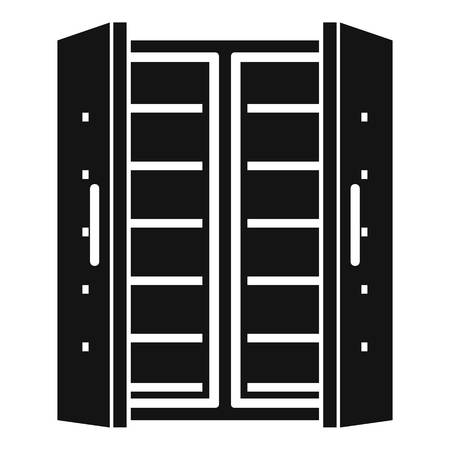 Open fridge icon. Simple illustration of open fridge vector icon for web design isolated on white backgroundのイラスト素材