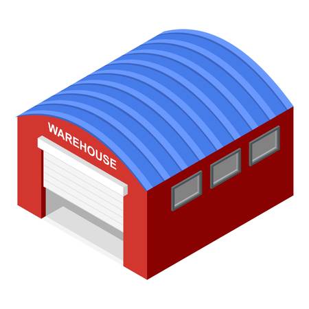 Warehouse icon. Isometric of warehouse vector icon for web design isolated on white backgroundのイラスト素材