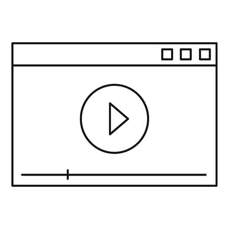 Video play icon. Outline video play vector icon for web design isolated on white backgroundのイラスト素材