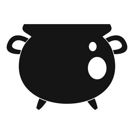 Vintage cauldron icon. Simple illustration of vintage cauldron vector icon for web design isolated on white backgroundのイラスト素材
