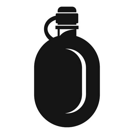 Metal water flask icon. Simple illustration of metal water flask vector icon for web design isolated on white backgroundのイラスト素材