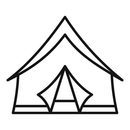 Camp tent icon. Outline illustration of camp tent vector icon for web design isolated on white backgroundのイラスト素材
