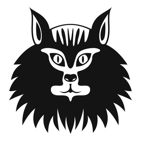 Cat head icon. Simple illustration of cat head vector icon for web design isolated on white backgroundのイラスト素材