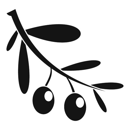 Branch of olives icon. Simple illustration of branch of olives vector icon for web design isolated on white backgroundのイラスト素材