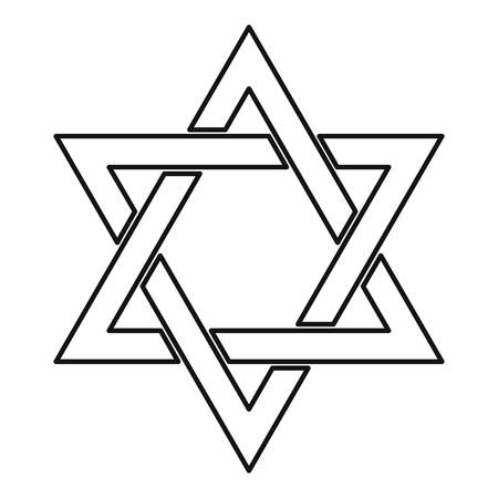 David star icon. Outline illustration of david star vector icon for web design isolated on white backgroundのイラスト素材