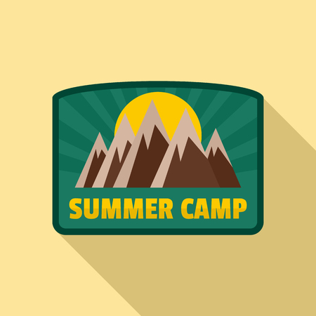 Summer camp logo. Flat illustration of summer camp vector logo for web designのイラスト素材
